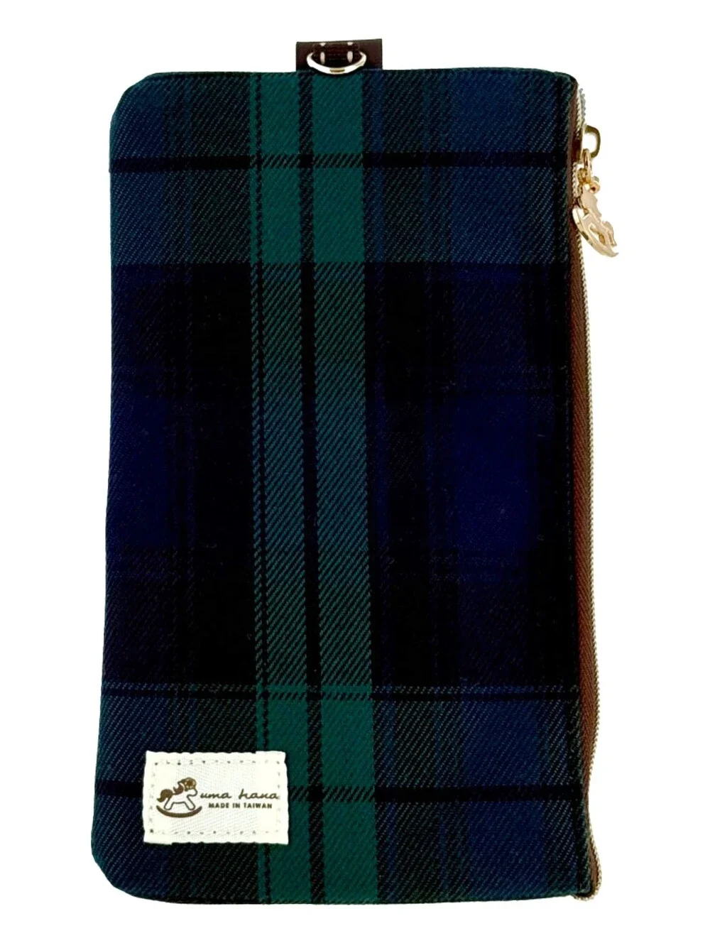 Waterproof Red Plaid Phone Case Pouch W/ Neck Strap